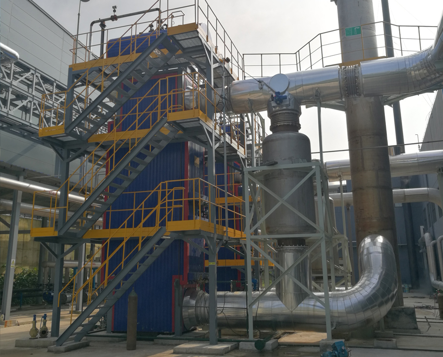 3000kW /4000kW多臺沼氣發(fā)電機(jī)組共用1臺余熱鍋爐項目現(xiàn)場